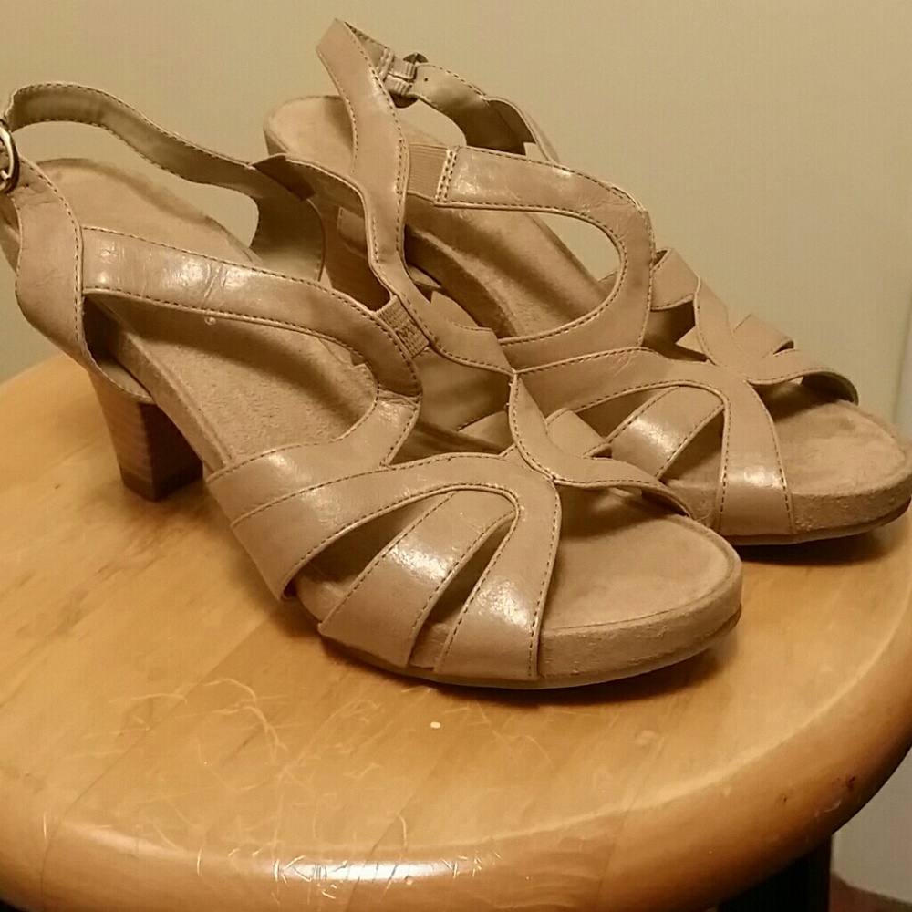 Tan sandal heels